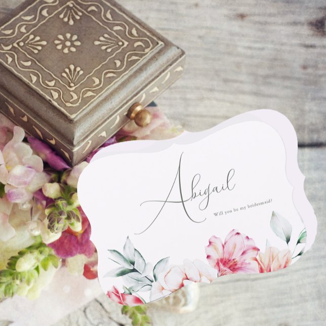 Convite Bonito Lavanda Floral Você será minha dama de Brid (Criador carregado)