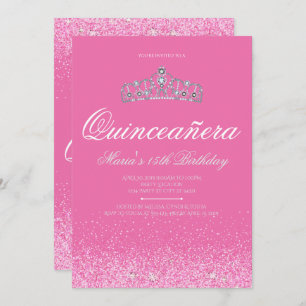 Convite Bonito Literatura Rosa, Quinceanera