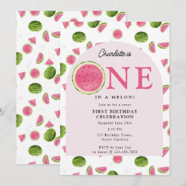 Convite Bonito no Aniversário do Verão de Melon Watermelon