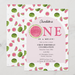 Convite Bonito no Aniversário do Verão de Melon Watermelon