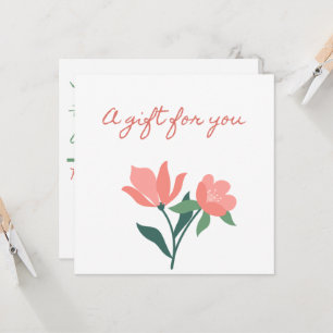 Convite Bonito no Certificado de Presente de Flor Rosa