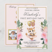 Bonito no Primeiro Aniversário da Ballerina Rosa