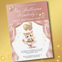 Bonito no Primeiro Aniversário da Ballerina Rosa