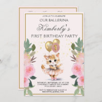 Bonito no Primeiro Aniversário da Ballerina Rosa