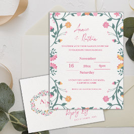 Convite bonito para Casamento de Frame Floral de I
