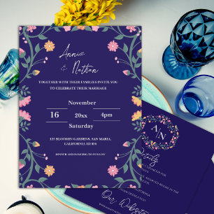 Convite bonito para Casamento de Frame Floral de I