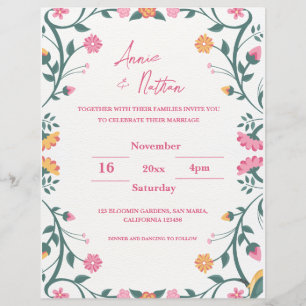 Convite bonito para Casamento de Frame Floral de I
