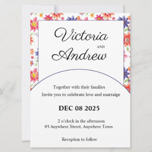 Convite bonito para Casamento Floral