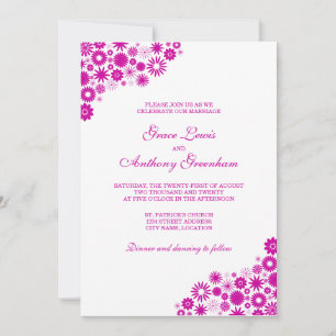 Convite Bonito para Casamento Florchsia Fuchsia