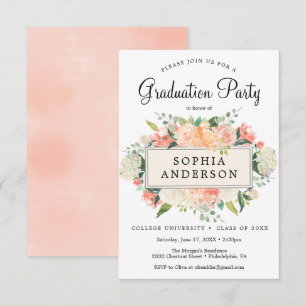 Convite bonito para Festa de formatura de Pêssego
