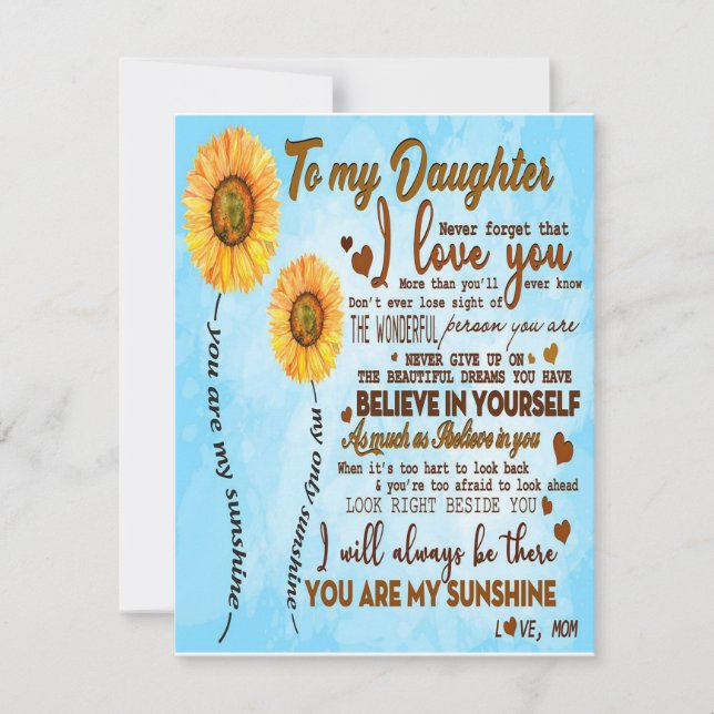 Convite Bonito para o meu presente de filha, melhor presen (Frente)