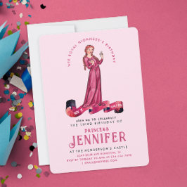 Convite Bonito Pastel Rosa Princesa Fairytala Encantada