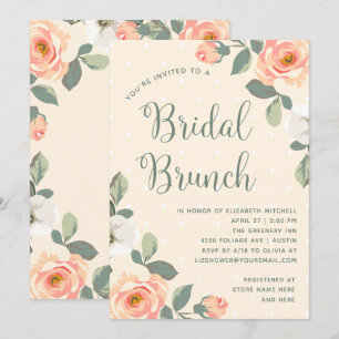 Convite Bonito Peach Floral   Bridal Brunch