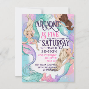 Convite Bonito Pequenas Chamadas de Sereias