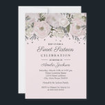 Convite Bonito Prata Floral Cor-de-rosa-rosa Doce Dezessei<br><div class="desc">Mais bonito,  16 Convites florais na loja Little Bayleigh! Utilizámos o trabalho de arte de: www.createthecut.com</div>