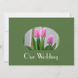 Convite Bonito primavera pink tulipas flores do casamento 