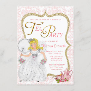 Convite Bonito Princesa Tea Party