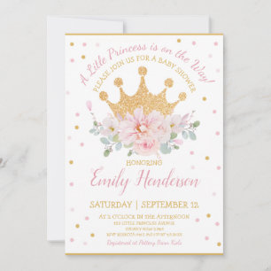 Convite Bonito Rosa Floral Real Princesa Princesa Anivers