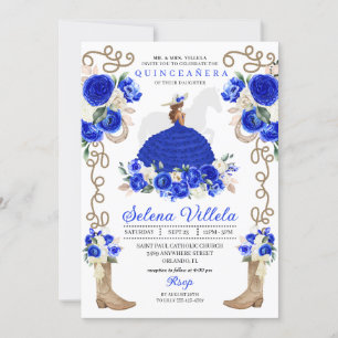 Convite Bonito Royal Blue Mariachi Quinceañera