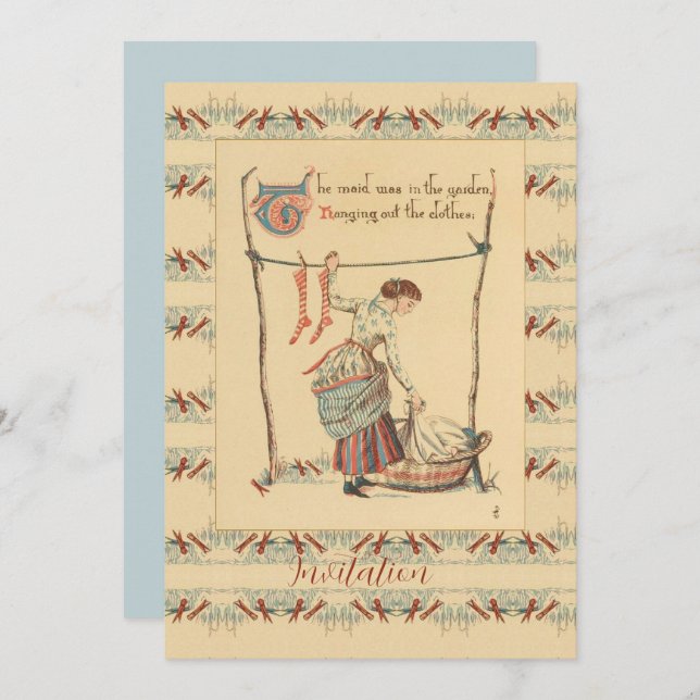 Convite Bonito Senhora Vintage (Frente/Verso)