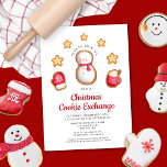 Convite Bonito Snowman de Troca de Biscoitos de Natal<br><div class="desc">Convite Personalizado De Bolachas De Natal Fofo Para Troca De Neve.</div>