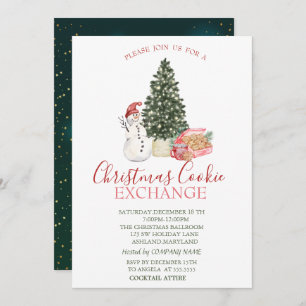 Convite Bonito Snowman,Pine Tree,Cookies