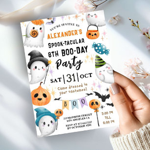 Convite Bonito Spooktacular Halloween 8º Aniversário Bonit