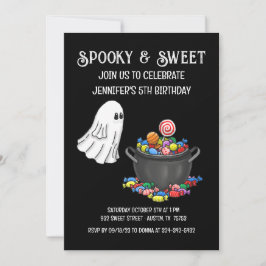 Convite Bonito Spooky e Doce Halloween
