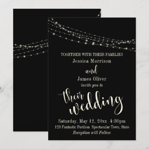 Convite Bonito Tipografia 30 Creme/Black 4 Casamento
