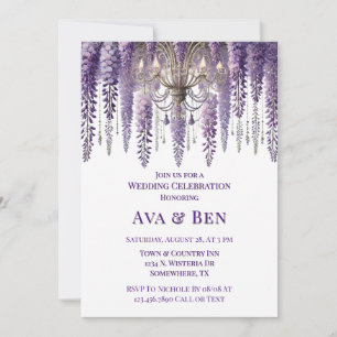 Convite Bonito Wisteria Chandelier Wedding