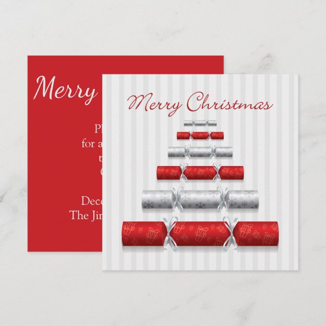 Convite Bonitos de Natal elegantes (Frente/Verso)