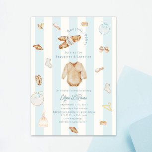Convite Bonjour Bébé Baguettes Layettes Bebê Menino Francê