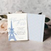 Bonjour Bébé Blue Paris Eiffel Tower Chá de fralda