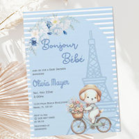 Bonjour Bebe French Paris Puppy Dog Chá de fraldas