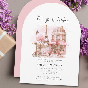 Convite Bonjour Bebe French Patisserie Chá de fraldas