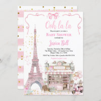 Bonjour Bebe Paris Girl Chá de fraldas Pink Eiffel