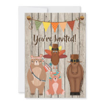 Bons animais de Ação de Graças e primeiro aniversa