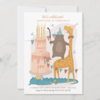 Bons animais engraçados: girafa de urso. Aniversár