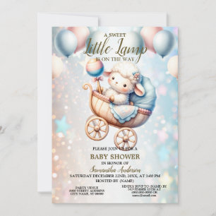 Convite Bons Balões de Chá de fraldas de Lâmpada Doce