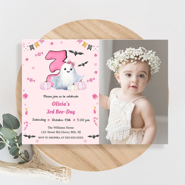 Convite Boo aniversário de 3 anos (Criador carregado)