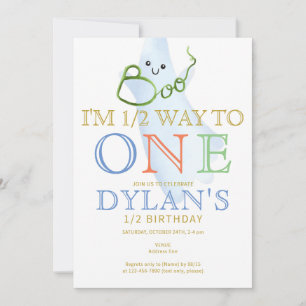 Convite Boo Azul, estou a meio do caminho para um menino d