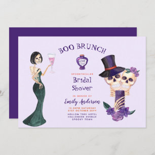 Convite BOO BRUNCH Chá de panela Roxo Orange Halloween