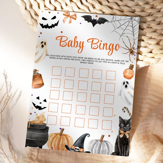 Convite Boo Cute Ghost Halloween Party Baby Bingo Games (Criador carregado)