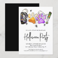 Boo Cute Pet Paw Imprime Cachorro Festa de Hallowe