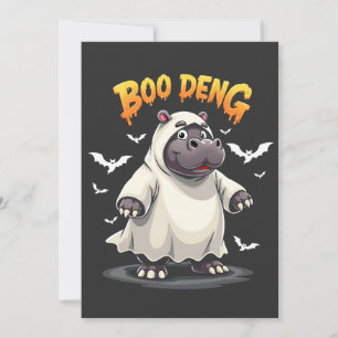 Convite Boo Deng Ghost Baby Pygmy Hippo Moo Deng Halloween