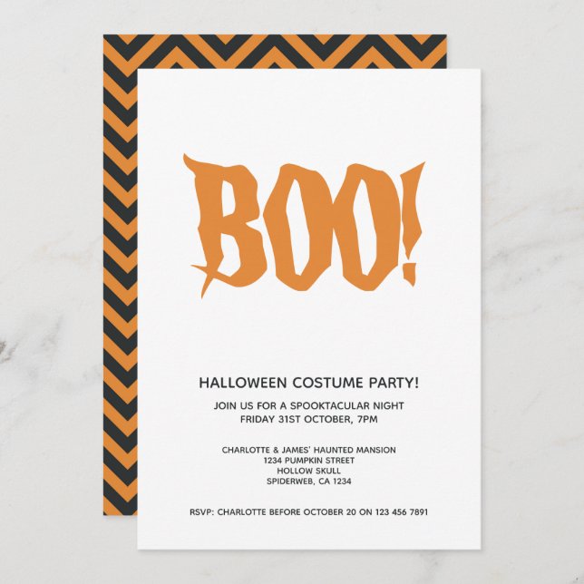 Convite Boo do Partido Halloween Personalizado Spooktacula (Frente/Verso)