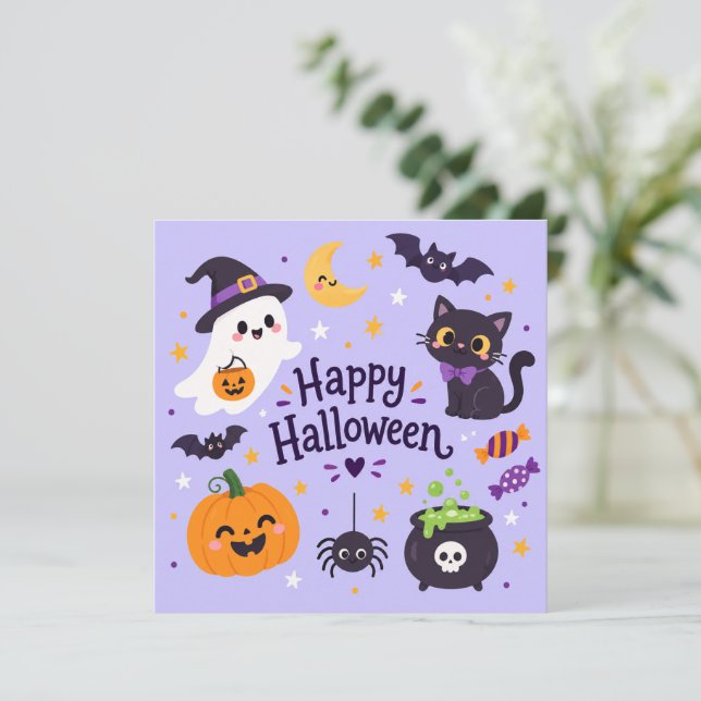 Convite boo halloween (Em pé/Frente)