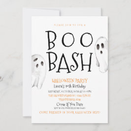 Convite Boo Halloween Ghost Birthday