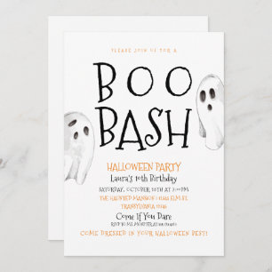 Convite Boo Halloween Ghost Birthday