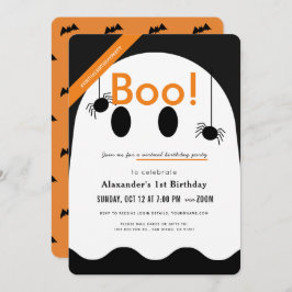 Convite Boo! Halloween Ghost Cute Virtual Birthday